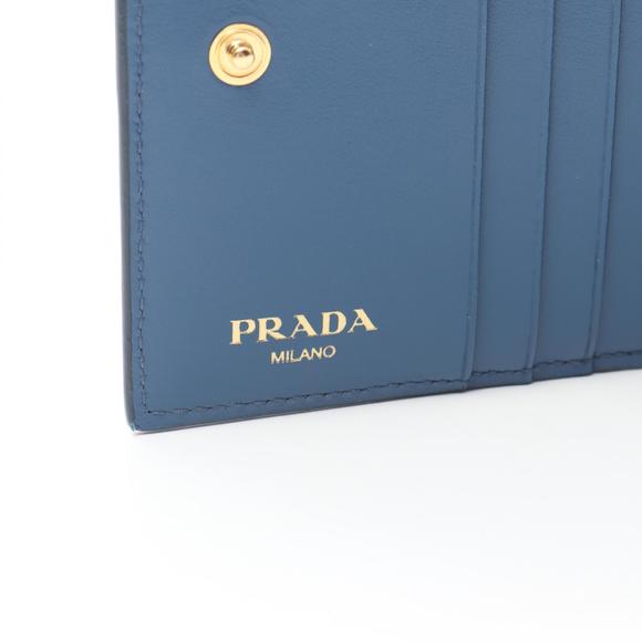 PRADA VITELLO MOVE Bifold Wallet Leather Blue - Picture 4 of 6